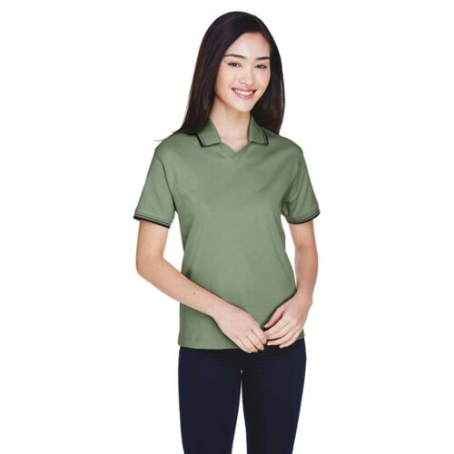 Women's Tipped Perfect Pima Interlock Polo Thumbnail