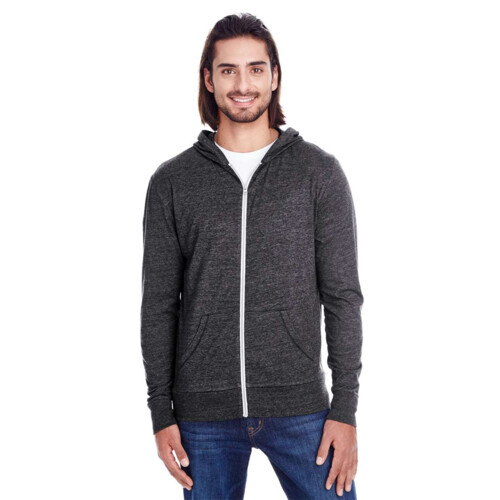 Unisex Triblend Full-Zip Lightweight Hooded Sweatshirt Thumbnail