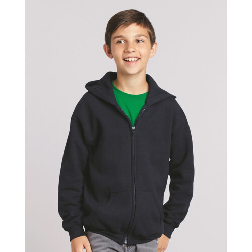 Midweight Youth Full-Zip Hooded Fleece Sweatshirt Thumbnail