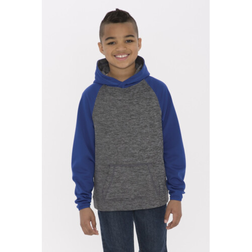 ATC Dynamic Heather Youth Two-Tone Polyester Fleece Hoodie – Breathable & Durable Thumbnail