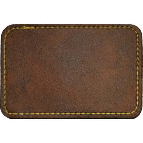 Faux Leather Engravable Patch - Round-Corner Rectangular Thumbnail