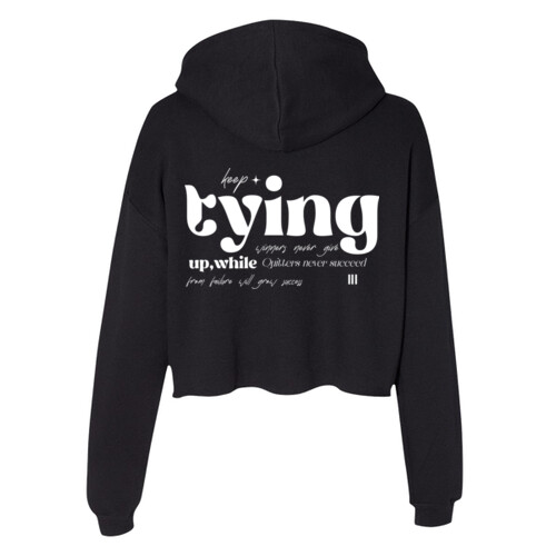 Keep Tying - Women's Crop Fleece Hoodie Thumbnail