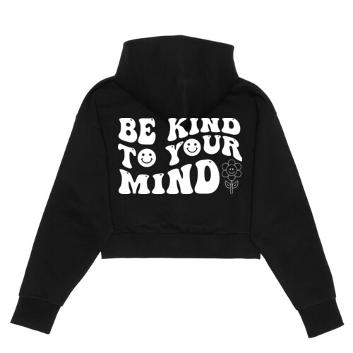 Be Kind - Women's Cropped Scuba 1/2-Zip Hoodie Thumbnail