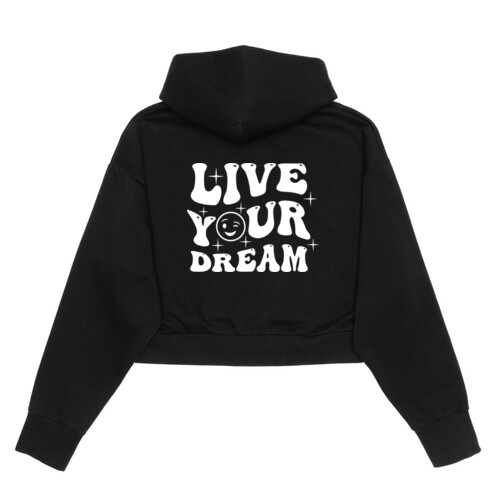 Live Your Dream - Women's Cropped Drop-Shoulder Hoodie Thumbnail