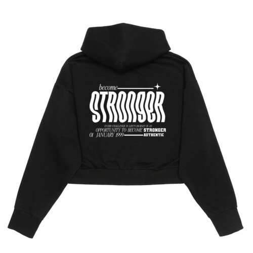 Become Stronger - Women's Cropped Drop-Shoulder Hoodie Thumbnail