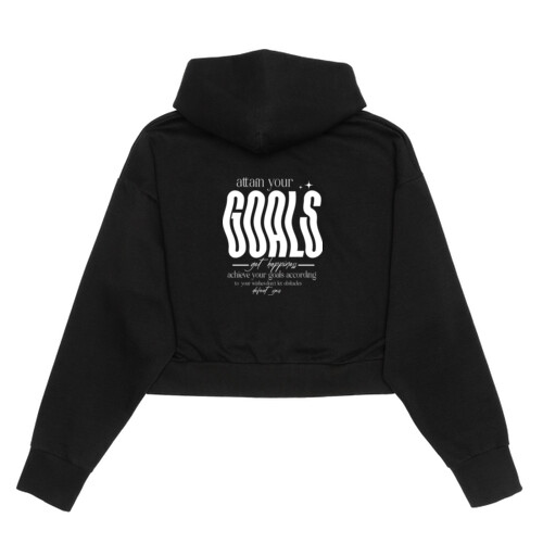 Attain Your Goals - Women's Cropped Drop-Shoulder Hoodie Thumbnail