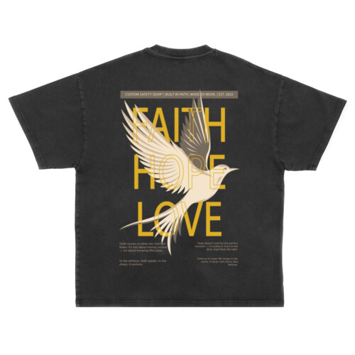 Faith. Hope. Love. - Unisex Super Heavy Oversized Tee Thumbnail