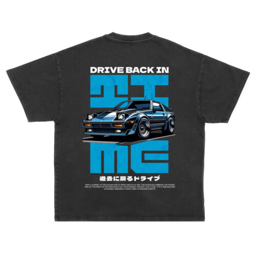 Drive Back in Time - Unisex Super Heavy Oversized Tee Thumbnail