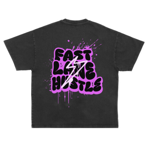 Fast Lane Hustle - Unisex Super Heavy Oversized Tee Thumbnail