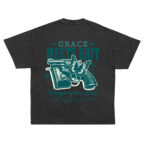 Grace meets grit - Unisex Super Heavy Oversized Tee Thumbnail