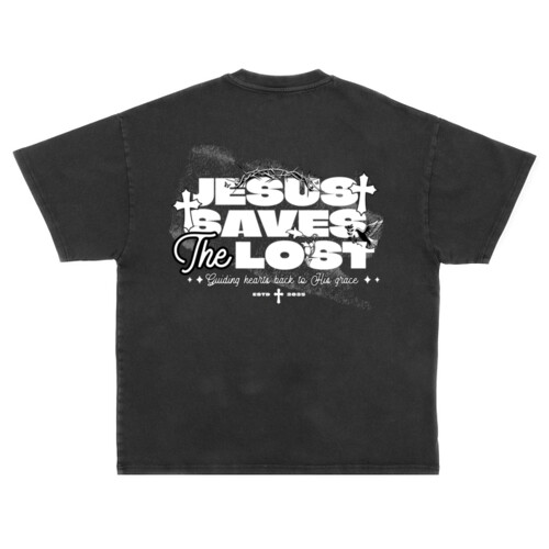 Jesus Saves The Lost - Unisex Super Heavy Oversized Tee Thumbnail