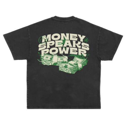 Money Speaks Power - Unisex Super Heavy Oversized Tee Thumbnail