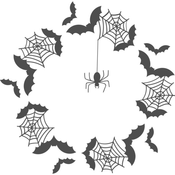 Bats and Webs Border (0863) Thumbnail