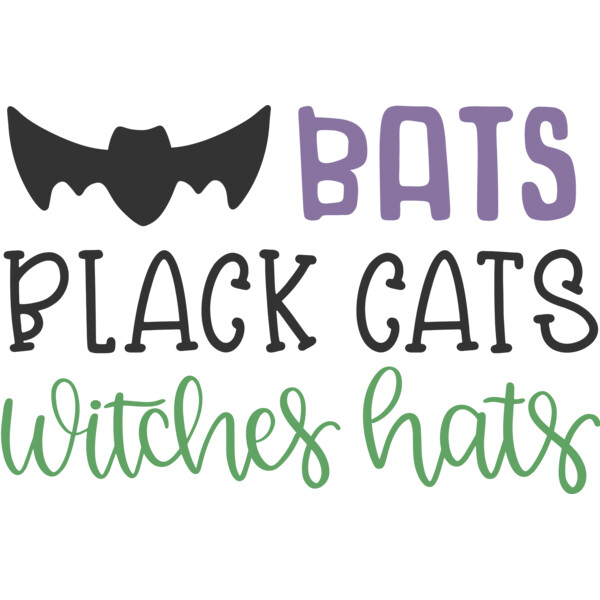 Bats Black Cats Witches Hats (1021) Thumbnail
