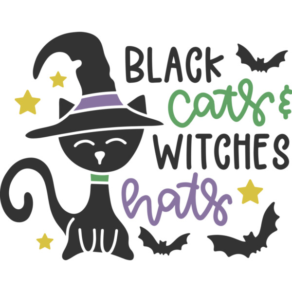 Black Cats & Witches Hat (1022) Thumbnail