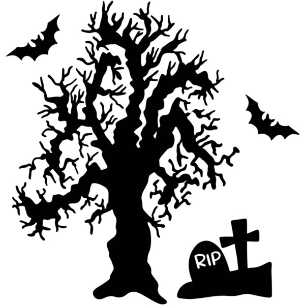 Spooky Tree Grave Bats (0886) Thumbnail
