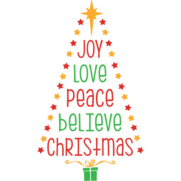 Joy Love Peace Believe Tree (0610) Thumbnail