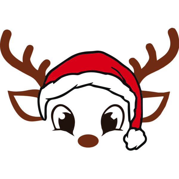 Reindeer with Santa Hat (0664) Thumbnail