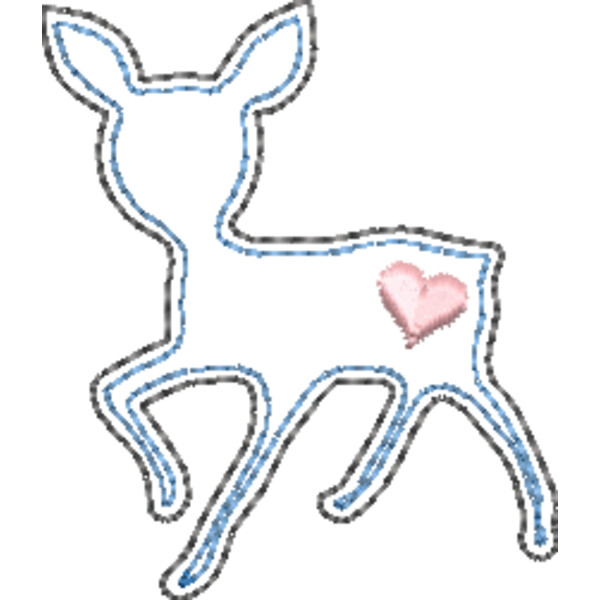 Fawn with Heart Line Art (0324) Thumbnail
