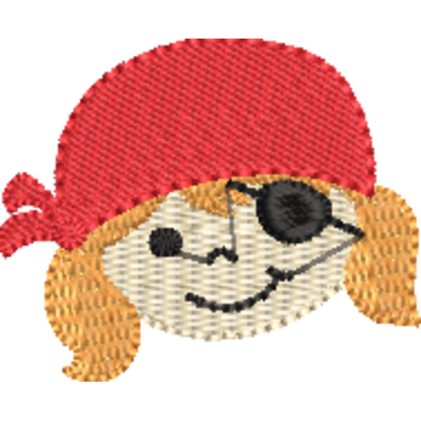 Pirate Face Girl Red (0275) Thumbnail