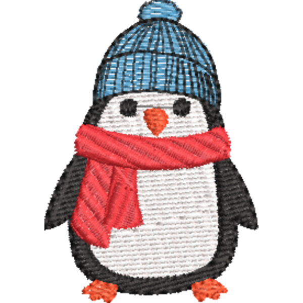 Penguin in Hat and Scarf (0318) Thumbnail