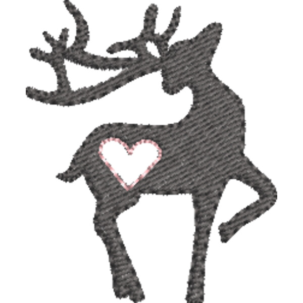 Deer with Heart Silhouette (0321) Thumbnail