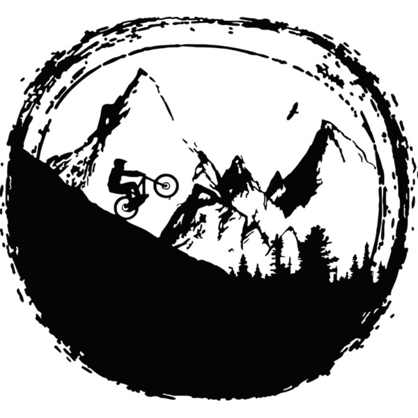 Mountain Biking Silhouette Circle (0038) Thumbnail