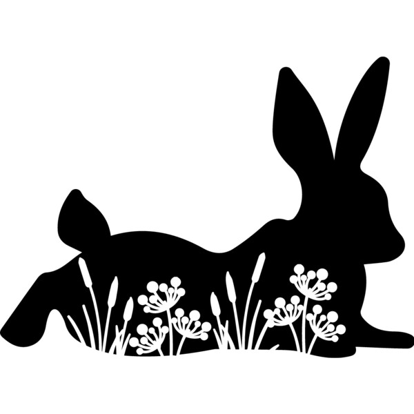 Black Bunny in Grass Thumbnail