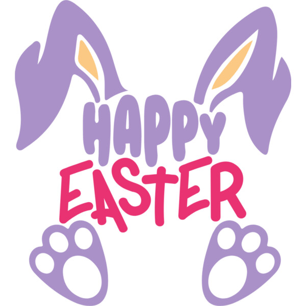 Happy Easter with Purple Bunny Thumbnail