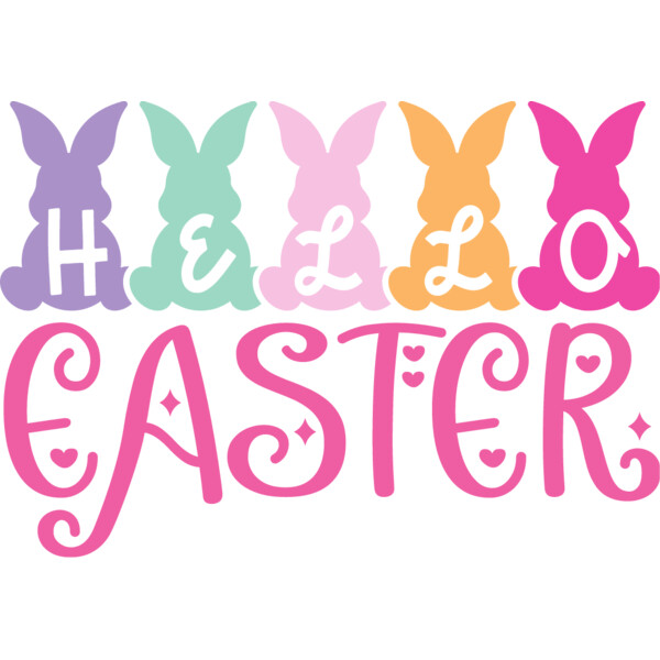 Hello Easter Text with Bunny Thumbnail