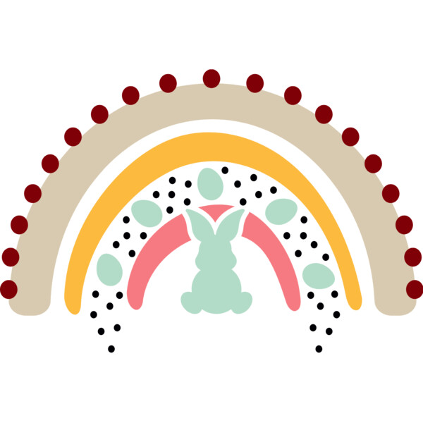 Rainbow Colour With Cute Bunny Thumbnail