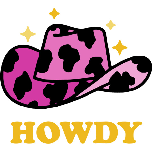 Howdy Pink Cowboy Hat (1068) Thumbnail