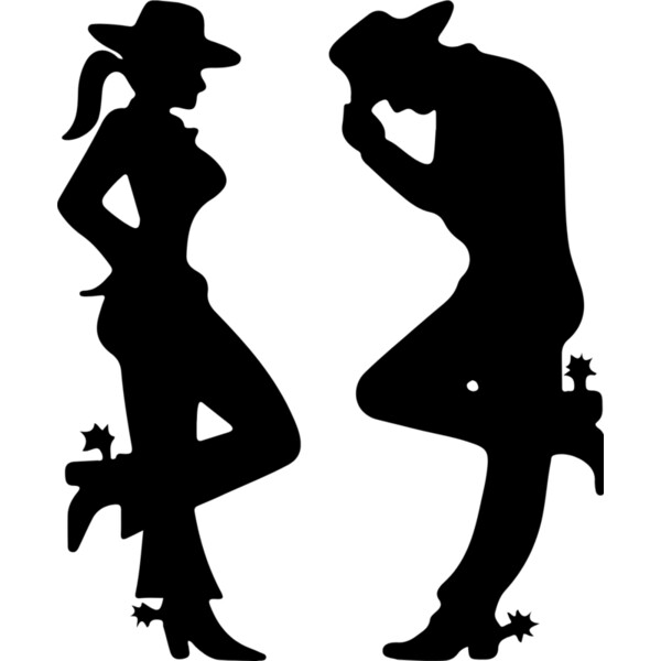 Cowgirl & Cowboy Silhouette Thumbnail