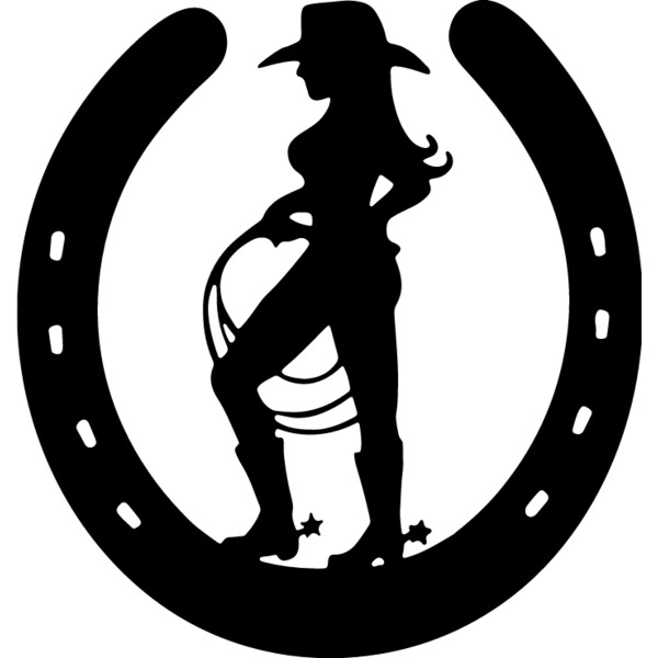 Horseshoe Cowgirl Silhouette Thumbnail