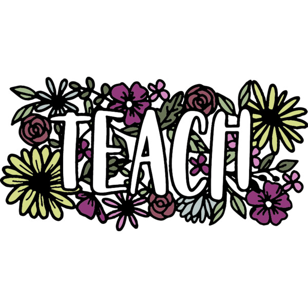 Teach Floral Doodle  Full Colour  Thumbnail